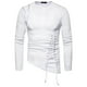 thumbnail image 2 of Color sólido Slim Irregular Dobladillo Cuello redondo Manga larga para hombre Código múltiple Pompotops  oipoqjl1740, 2 of 9