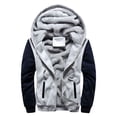 thumbnail image 5 of Men's Cozy Fleece Jacket Color Block Hooded Zip Up Long Sleeve Everyday Jacket, 5 of 6