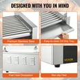 thumbnail image 6 of VEVOR Hot Dog Roller,11 Rollers 30 Hot Dogs Capacity, 1650W Stainless Sausage Grill Cooker Machine with Dual Temp Control Glass Hood Acrylic Cover Bun Warmer Shelf Removable Drip Tray, ETL Certified, 6 of 9
