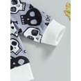 thumbnail image 5 of Newborn Baby Boys Girls Halloween Outfits Ribbed Long Sleeve Sweatshirt Crewneck Ghost/Skull Print Pullovers and Pants Sets, 5 of 7