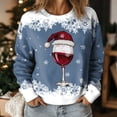 thumbnail image 5 of Futezty Sweaters for Women Christmas Graphic Oversized Sweatshirts Fleece Funny Pullover Party Holiday Tops with Bows, 5 of 9