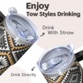 thumbnail image 4 of Bohemian Aesthetic Travel Cup 20oz with Lid and Straw - Stainless Steel Insulated Tumbler, Double Wall Vacuum Thermal Coffee Mug, Leakproof, 4 of 5
