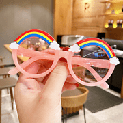SAYDY Children's sunglasses cute cartoon rainbow baby glasses boys and girls personality sunglasses---Pink