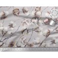 thumbnail image 3 of Soimoi Grey Moss Georgette Fabric Cotton Ball Floral Printed Craft Fabric by the Yard 42 Inch Wide, 3 of 3