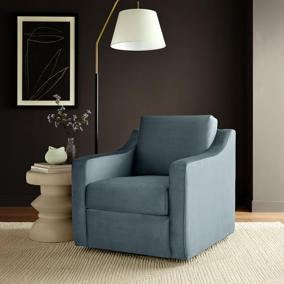 Modway Liora Performance Velvet Armchair in Cadet Blue