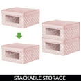 thumbnail image 3 of mDesign Medium Fabric Nursery Box with Lid/Window, 2 Pack, Pink/White Polka Dot, 3 of 8