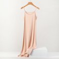 thumbnail image 1 of Plus size spring and summer versatile slim long inner nightgown suspender modal cotton solid color bottoming dress, 1 of 5