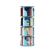 4 Tier 360Â° Rotating Stackable Shelves Bookshelf Organizer_Blue