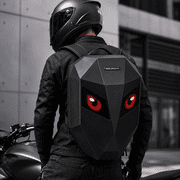 Gelrova 19-inch Smart Hard Shell Motorcycle Backpack with Programmable LED Eyes, Black
