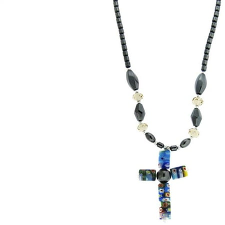 DDI Hematite Necklace Cross- Case of 3
