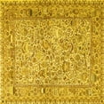 thumbnail image 1 of Ahgly Company Machine Washable Indoor Square Persian Yellow Traditional Area Rugs, 3' Square, 1 of 4