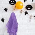 thumbnail image 6 of Gauze Ghost Pendant with Jute Rope Hanging Scary Ornament for Tree Courtyard Window Outdoor Yard Halloween Decoration Purple 17x15x3 Inches / 43.2x38.1x7.6 cm, 6 of 9