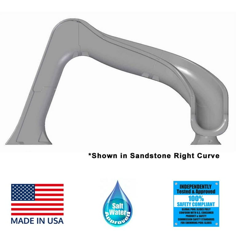 Global Pool Products Inground Swimming Pool Slide, Side