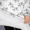 thumbnail image 3 of Oversized Wearable Blanket Hoodie,White Cartoon Winged Unicorn Pattern Sherpa Blanket Hoodie with Super Pockets,Super Warm Fuzzy Pullover for Women & Men, 3 of 6