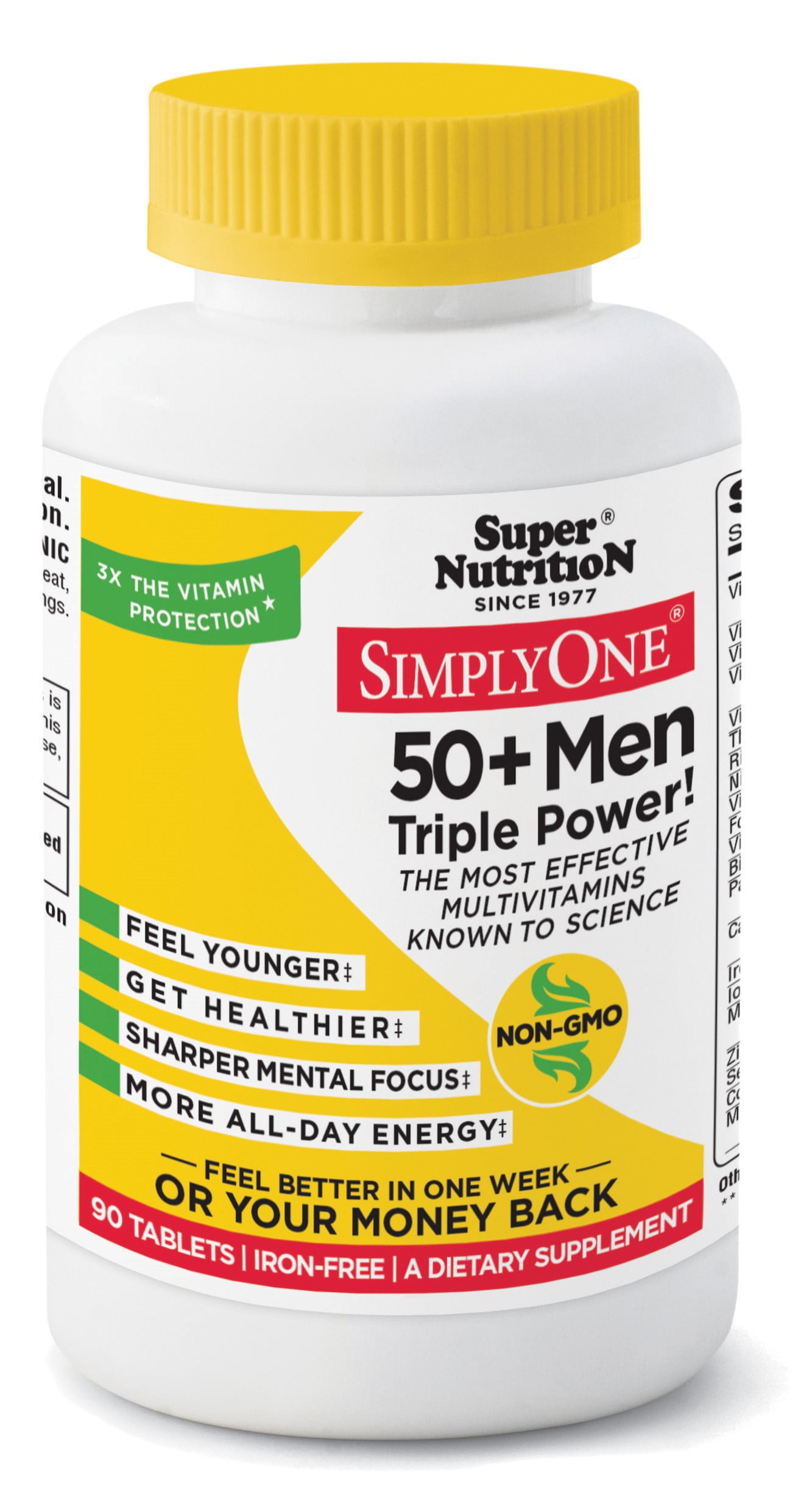 Super Nutrition Simply One 50+ Men High Energy One-Per-Day Vegetarian ...