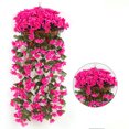 thumbnail image 5 of facefd Artificial Flower Garland Wall Hanging Simulation Floral Vine Home Office artificial Flower Rattan, Rose Red, 5 of 5