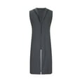 thumbnail image 2 of Mgmyaa Men's Hooded Cardigan Jacket Open Front Mid-Length Casual Hooded Sleeveless Coat, 2 of 5