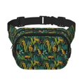 thumbnail image 1 of Fotbe Jungle Leopard Yellow Cangurera Cuadrada con Estampado de Doble Capa, Bolsa de Cintura Ajustable Mini para Hombres y Mujeres, 1 of 9