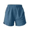 thumbnail image 4 of Admvng Womens Shorts Solid Pocket Elastic Waist Soft Lounge Shorts, 4 of 7