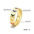 thumbnail image 2 of PAURO Unisex 6mm Stainless Steel Rainbow Flag Pride Ring for Couples Wedding Band Gold Size 12, 2 of 5