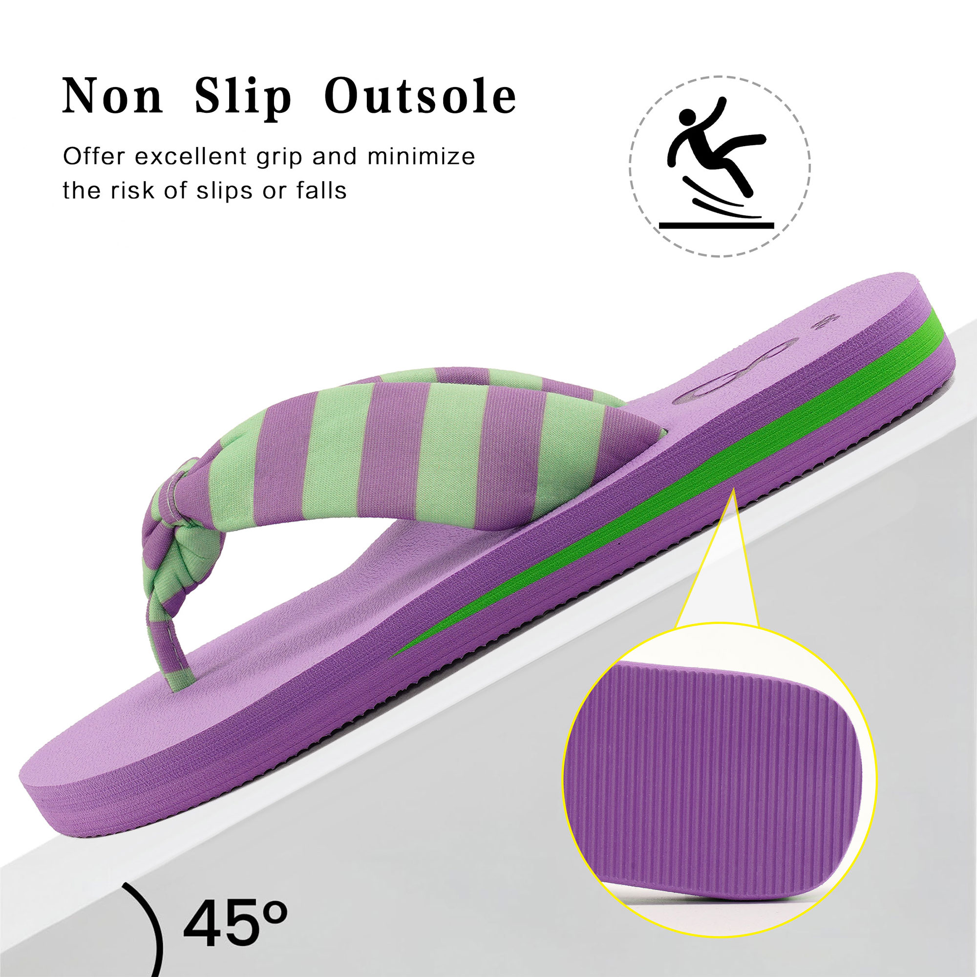 Ecetana Women's Yoga Mat Flip Flops Thong Sandals photo 5
