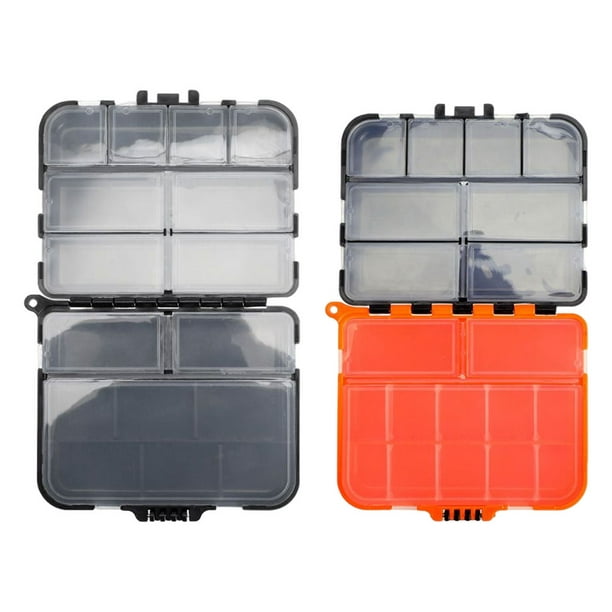 2pcs Fishing Lure Storage Box Double Side Fish Tackle Container, Orange