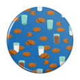 thumbnail image 1 of Chocolate Chip Cookies and Milk Pattern Pinback Button Pin, 1 of 4