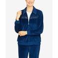 thumbnail image 4 of Alfred Dunner Womens  Comfy Velour Embellished Spliced Jacket, 4 of 6