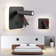 thumbnail image 3 of 8w Modern Led Wall Light Wall Reading Light With 350 Swivel Switch 3w Led Wall Spotlight Indoor Wall Lamp For Bedroom Bedside Living Room Black 3000k, 3 of 5