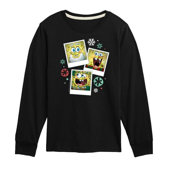 SpongeBob SquarePants - Christmas Photo Collage - Toddler And Youth Long Sleeve Graphic T-Shirt