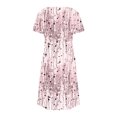 thumbnail image 5 of gljltg Summer Fashion Dress for Women Summer Short Sleeved Crewneck Tee Shirt Dress Casual Floral Print Beach Party Dress with Pockets, 5 of 8