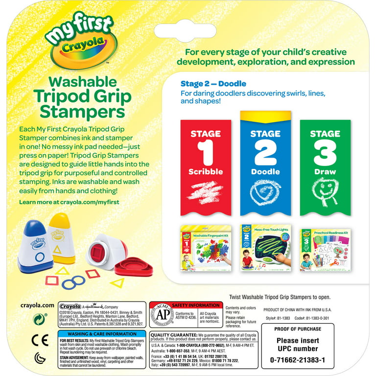 Crayola My First Washable Stamps, Toddler Art Supplies, 3 Count 