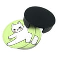 thumbnail image 3 of LNWH Coasters, Cute Fun Kitten Leather Round Coasters Set of 6 for Kitchen Dining Room Living Room Bar - Tabletop Waterproof and Anti-scald, 3 of 8