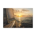 thumbnail image 3 of Sailboat Sailing In Mediterranean Sea At Sunset Ocean Canvas Wall Art for Home Decor Ready-to-Hang, 3 of 18