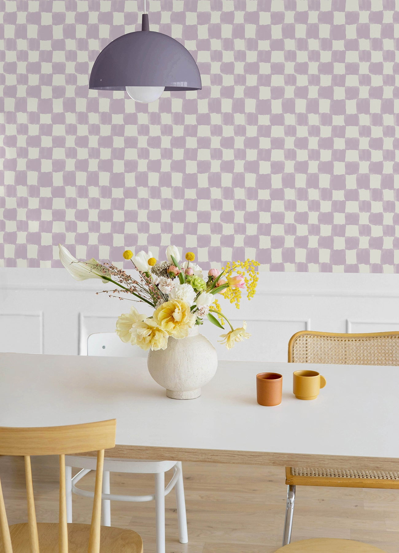 Mr. Kate Tess Watercolor Checker Peel and Stick Wallpaper