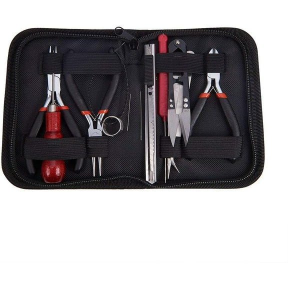 12-Piece Jewelry Making Tools Kit in a Zippered Case 4 1/2 Inches by 6 Inches for Adults Who Wish to Make Their Own Jewelry DIY