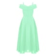 thumbnail image 3 of TiaoBug Flower Girls Chiffon Junior Bridesmaid Dress Off Shoulder A Line Gown, 3 of 5