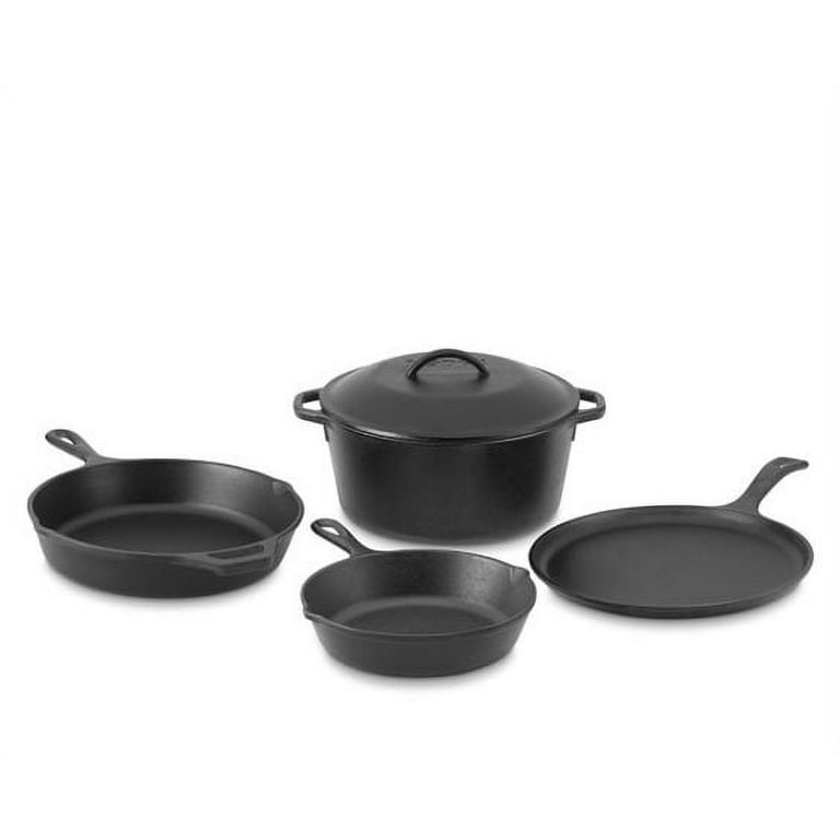 Lodge 7 Piece Sporting Goods Cast Iron Cookware Set - 10.25 inch Cast Iron  Skillet, 5 Qt. Camp Dutch Oven, and Accessories
