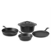 Lodge 5 Piece Self-Basting Pre-Seasoned Cast Iron Cookware Set