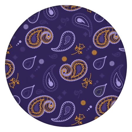 Waterproof Round Tablecloth with Elastic Edge - Retro Colorful Floral Fitted Cover for Outdoor Dining Spill-Proof & Windproof Elegant Decorative Design