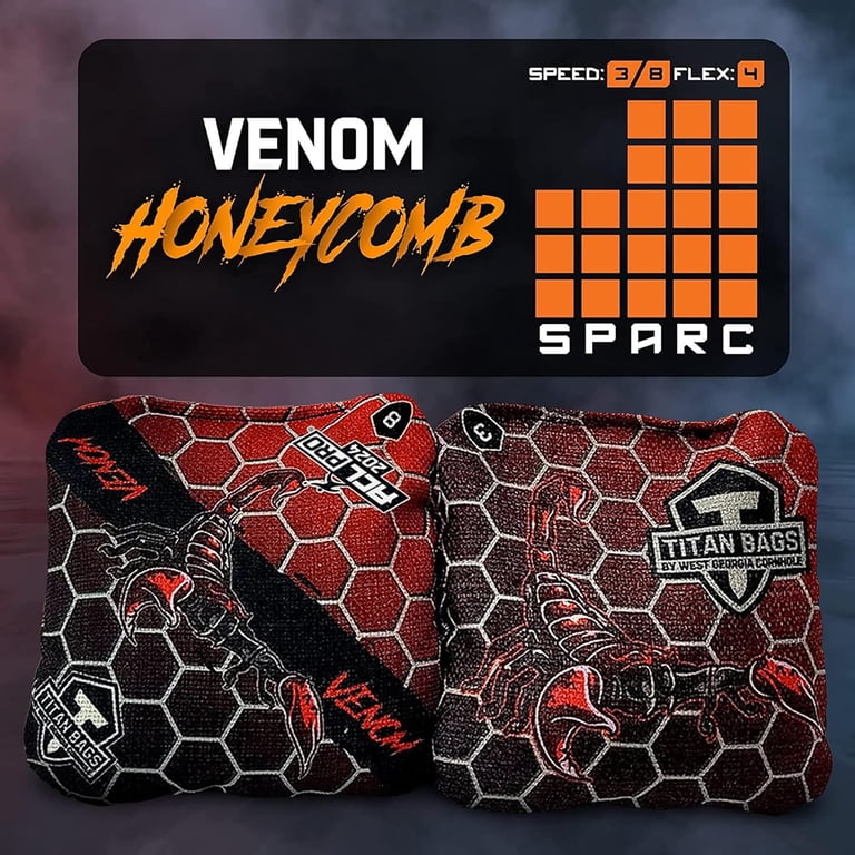 Titan Bags Venom ACL PRO Cornhole Toss Bags, 16 oz, Honeycomb
