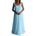 thumbnail image 2 of Juesizh Maxi Dress for Women Plus Size Holiday Dress Fashion Casual Sleeveless Solid Color Summer Dress, S-5XL, 2 of 6