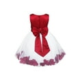 thumbnail image 3 of LiiYii Kids Girls Sleeveless Bowknot Petals Party Gowns Wedding Junior Bridesmaid Dress Flower Girl Dress Burgundy 8, 3 of 9