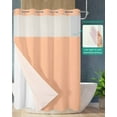 thumbnail image 2 of No Hook Shower Curtain with Snap in Liner, Peach Coral Solid Color Hotel Shower Curtains for Bathroom, Washable Shower Curtain Liner Set with Mesh Top Window, 66"x72", 2 of 6