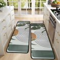 thumbnail image 4 of Kitchen Rugs Sets Of 2,Green Boho Geometric and Plant Pattern (4) Anti Fatigue Kitchen Mat Rugs Non Slip Washable,Decorative Kitchen Floor Mats for Kitchen,Sink,Laundry,17"x47"+17"x47", 4 of 5