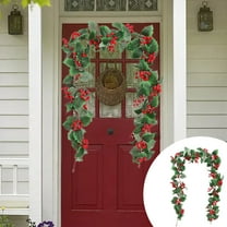 Outdoor Christmas Garland Christmas Layout Simulation Christmas Rrattan Party Festival Decoration Red Berry Soft Rattan