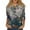 68#Dark Gray, variant on 3/4 Length Sleeve Tops For Women Petite Floral Shirts V Neck Vintage Blouses Casual Three Quarter Length Sleeve Basic Tee Boho Fall Pullover Navy M