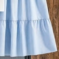 thumbnail image 5 of LEKWK Girls 2 Piece Midi Skirt Set Bow Short Sleeve Shirts and Elastic Waist Ruffle Tiered Skirt Casual Summer Outfit Teen Boho Floral Holiday Resort Wear, 5 of 7