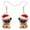 Red, variant on Christmas Day Acrylic Adorable Christmas Pug Dog Earrings Santa Hat Pets Bow Tie Collar Puppy Dangle Jewelry Charms For Dog Lovers Women Birthday Holiday Gifts