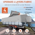 thumbnail image 4 of Heavy Duty Pontoon Boat Cover, 300D Waterproof Trailerable Boat Cover, 21'-24' Marine Grade Waterproof Covers with Adjustable Windproof Tightening Strap & Storage Bag, Gray, 4 of 7